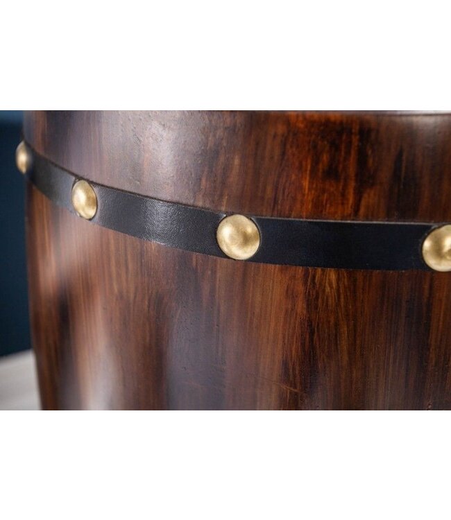 Invicta Interior Massief wijnrek BODEGA 97cm koffiebruin grenen vat bartafel voor 24 flessen - 40418