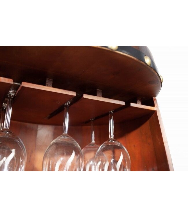 Invicta Interior Massief wijnrek BODEGA 97cm koffiebruin grenen vat bartafel voor 24 flessen - 40418