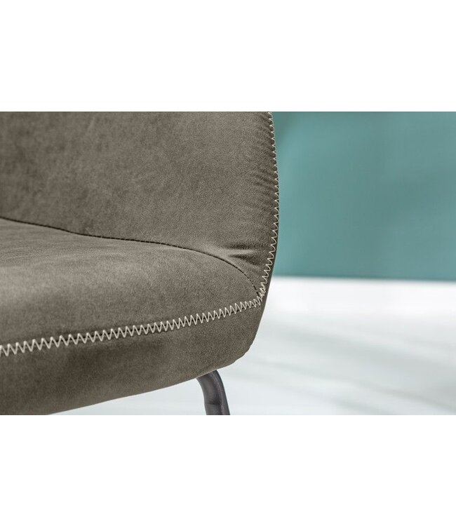 Invicta Interior Design stoel MUSTANG antiek taupe microvezel met armleuning - 40420