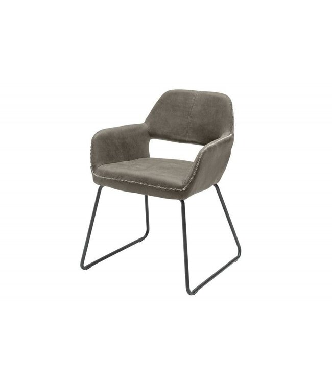 Invicta Interior Design stoel MUSTANG antiek taupe microvezel met armleuning - 40420
