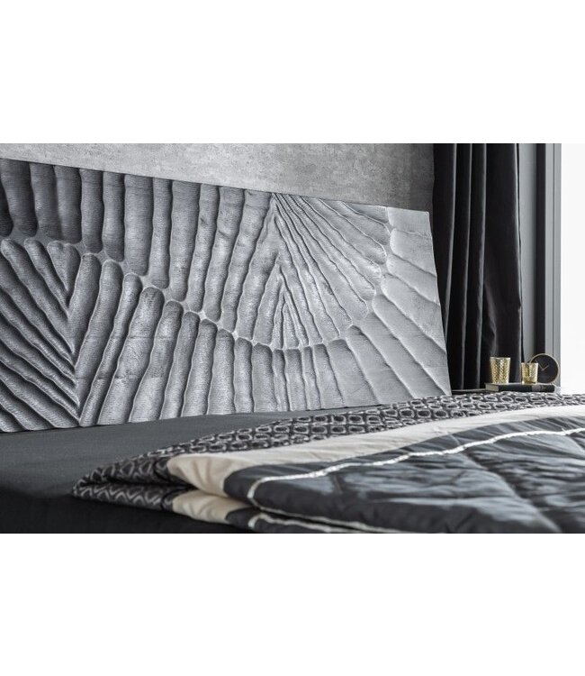 Invicta Interior Design bed SCORPION 180x200cm zwart mangohout 3D snijwerk massief houten tweepersoonsbed - 40431