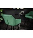 Invicta Interior Elegante barkruk TURIJN smaragdgroen fluweel met decoratieve gewatteerde barstoel met armleuning - 40436