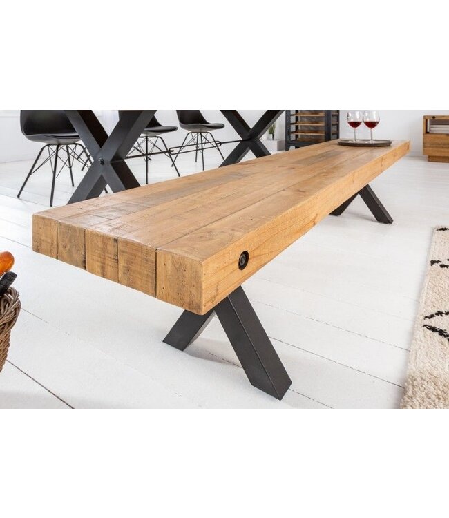 Invicta Interior Massieve bank THOR 200cm natuurlijk gerecycled grenenhout in industrieel design - 40454