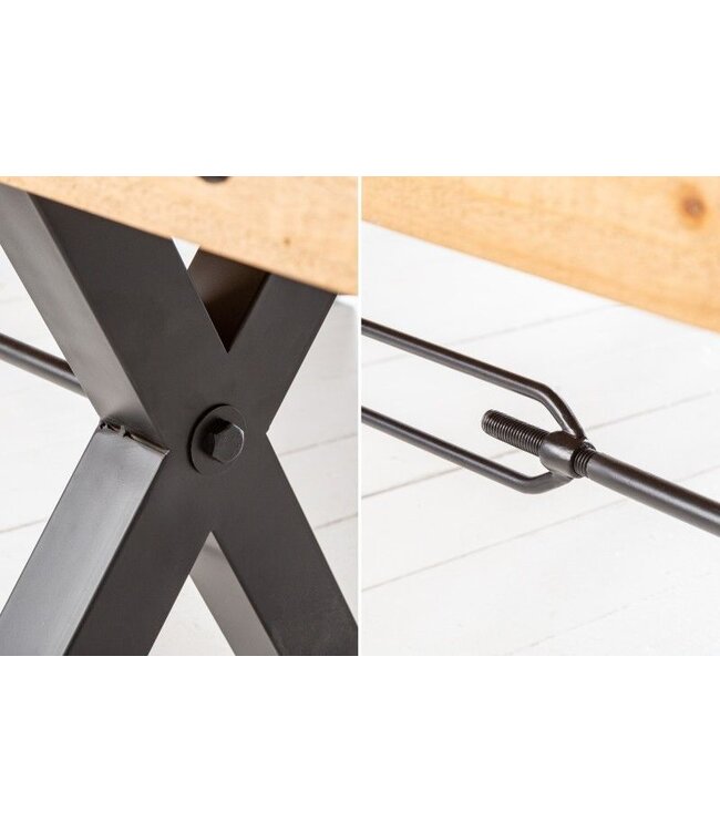 Invicta Interior Massieve bank THOR 200cm natuurlijk gerecycled grenenhout in industrieel design - 40454