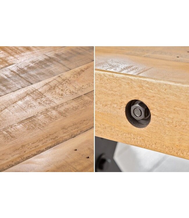 Invicta Interior Massieve bank THOR 200cm natuurlijk gerecycled grenenhout in industrieel design - 40454