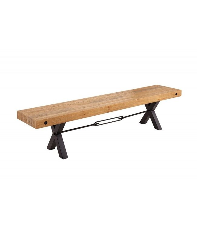 Invicta Interior Massieve bank THOR 200cm natuurlijk gerecycled grenenhout in industrieel design - 40454