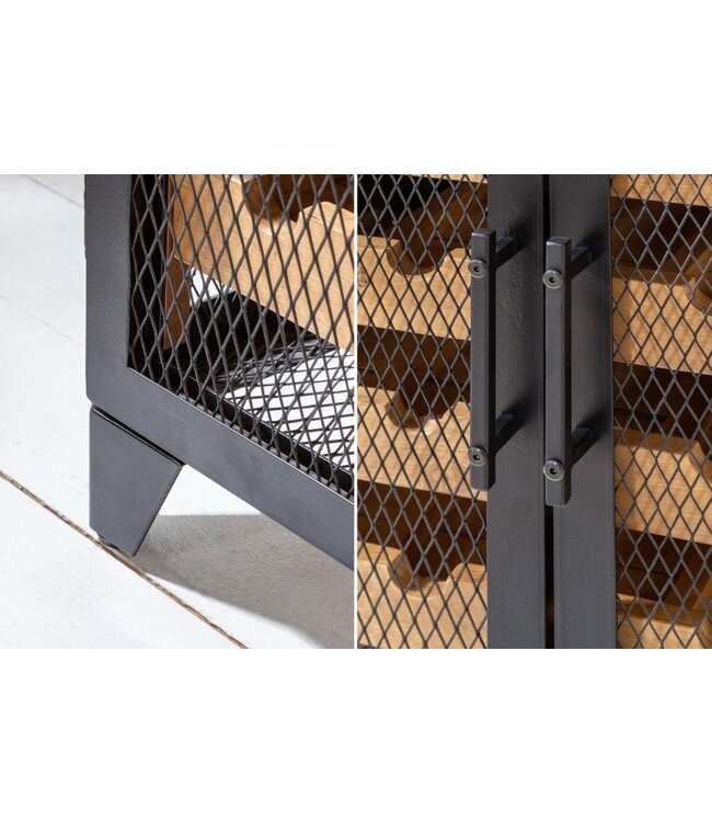 Invicta Interior industrieele wijnkast BODEGA 127cm gerecycleerd natuurlijk grenenhouten wijnrek voor 55 flessen - 40458