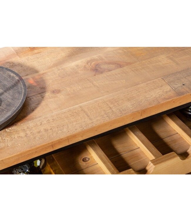 Invicta Interior industrieele wijnkast BODEGA 127cm gerecycleerd natuurlijk grenenhouten wijnrek voor 55 flessen - 40458