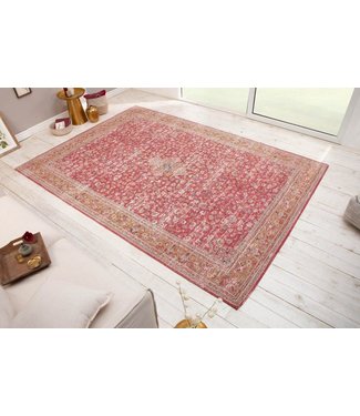 Invicta Interior Oosters katoenen vloerkleed OLD MARRAKESCH XXL 350x240cm rood antiek bloemmotief - 40520