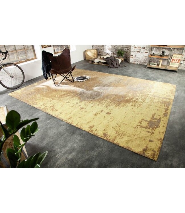 Invicta Interior Vintage katoenen tapijt MODERN ART XXL 350x240cm roestbruin gewassen used look - 40521