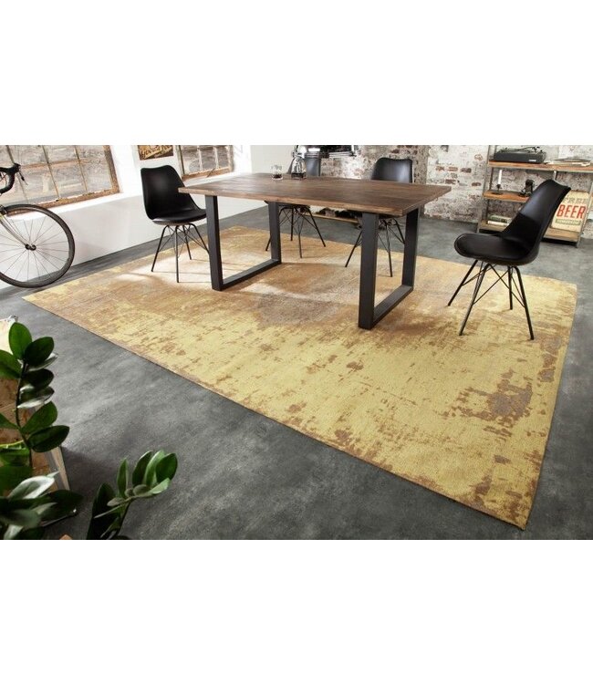 Invicta Interior Vintage katoenen tapijt MODERN ART XXL 350x240cm roestbruin gewassen used look - 40521