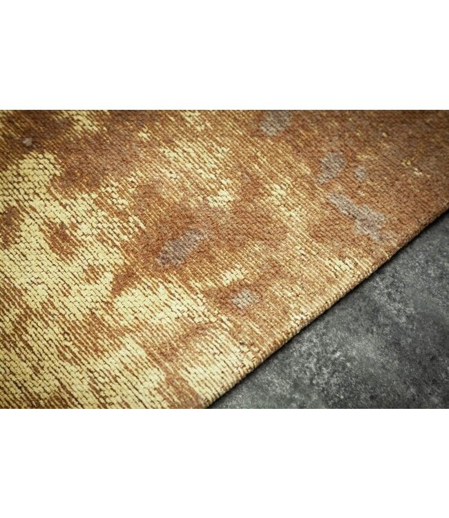 Invicta Interior Vintage katoenen tapijt MODERN ART XXL 350x240cm roestbruin gewassen used look - 40521