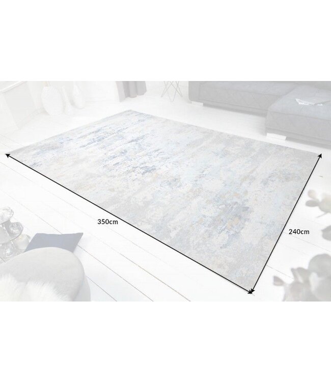 Invicta Interior Designtapijt ABSTRAKT XXL 350x240m grijsblauw katoen - 40523