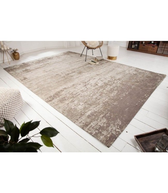 Invicta Interior Vintage katoenen tapijt MODERN ART XXL 350x240cm beige-grijs gewassen used look - 40524