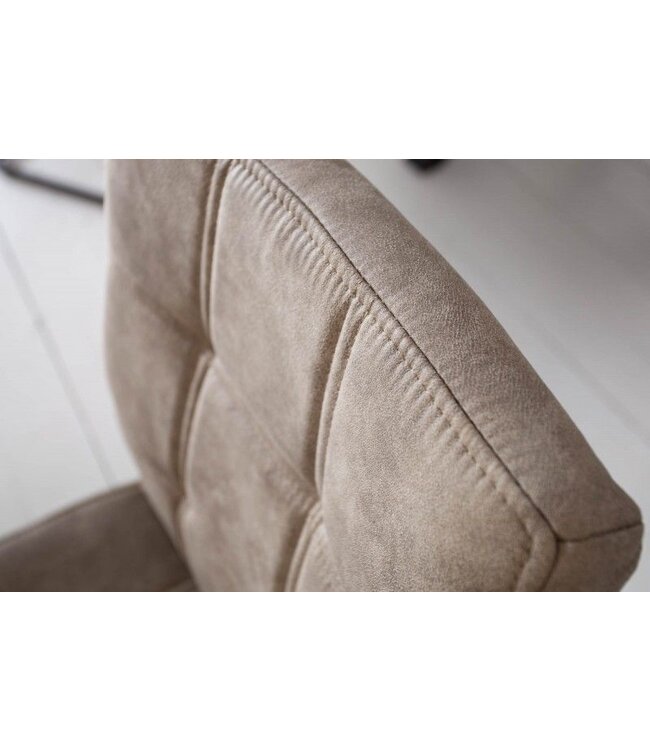 Invicta Interior industrieele sledestoel MODENA vintage taupe met decoratieve stiksels - 40551