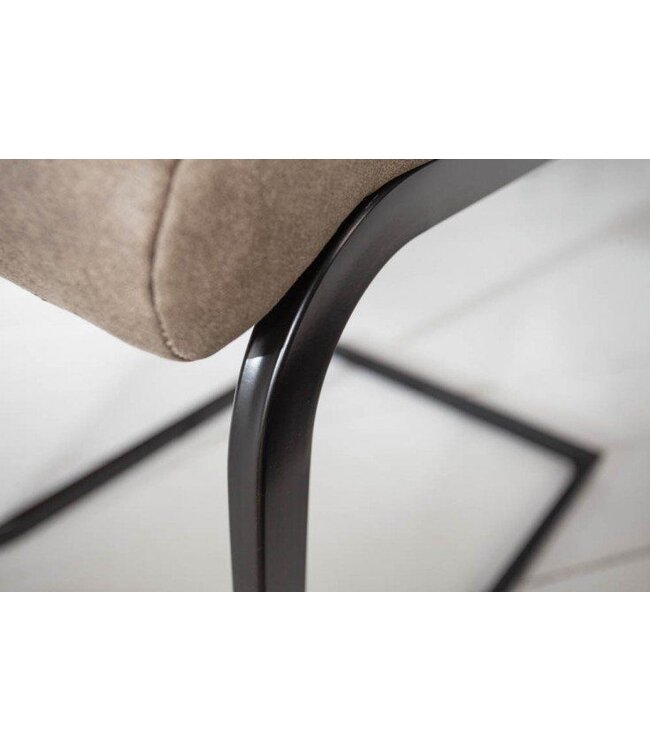 Invicta Interior industrieele sledestoel APPARTEMENT antiek taupe met metalen frame - 40552