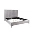 Invicta Interior Elegant bed COSMOPOLITE 160x200cm zilvergrijs fluweel - 40558