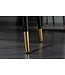 Invicta Interior Elegante stoel PARIS mosterdgeel fluweel decoratief quilten en gouden voetkappen - 40573