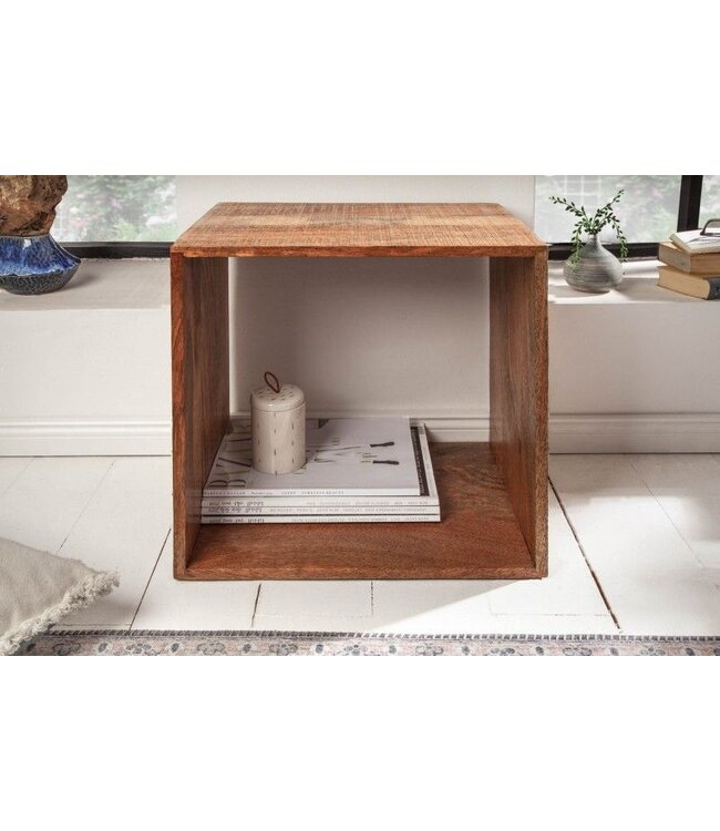 Invicta Interior Handgemaakte bijzettafel MAKASSAR 43cm mangohouten plank - 40597