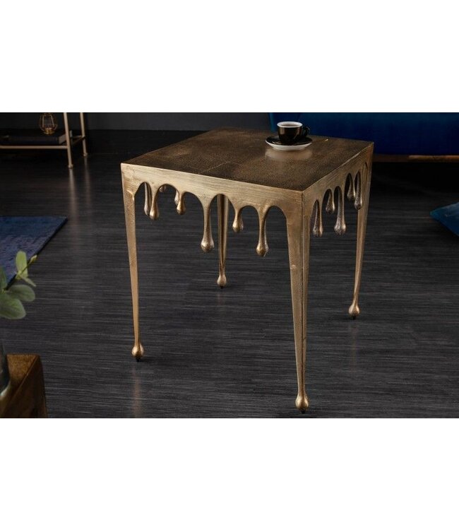 Invicta Interior Extravagante salontafel LIQUID LINE L 46cm goud druppelvormig design - 40638