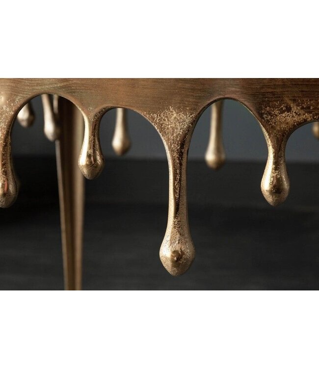 Invicta Interior Extravagante salontafel LIQUID LINE L 46cm goud druppelvormig design - 40638