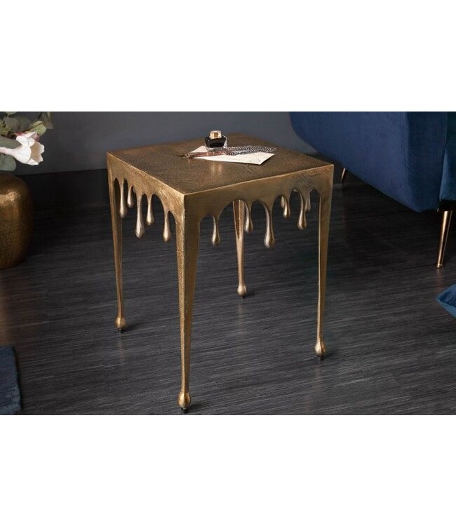 Invicta Interior Extravagante bijzettafel LIQUID LINE S 34cm goud druppelvormig design - 40639