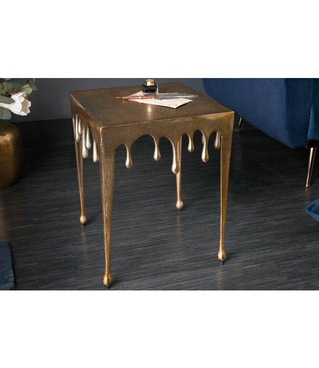 Invicta Interior Extravagante bijzettafel LIQUID LINE S 34cm goud druppelvormig design - 40639