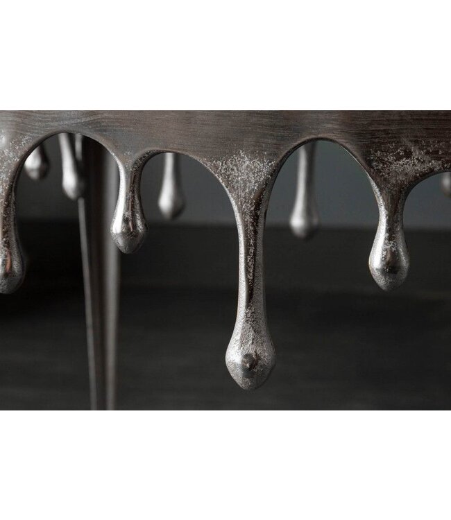 Invicta Interior Extravagante salontafel LIQUID LINE L 46 cm zilver druppelvormig design - 40640