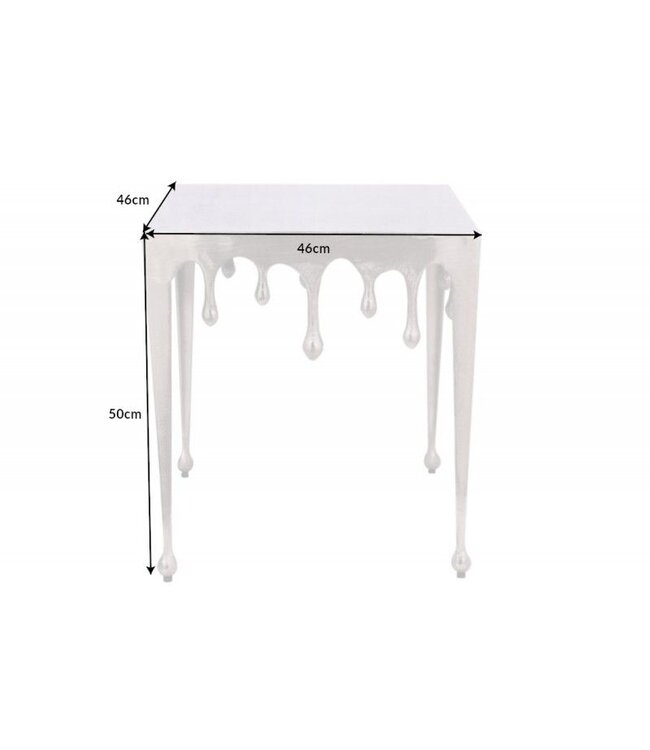 Invicta Interior Extravagante salontafel LIQUID LINE L 46 cm zilver druppelvormig design - 40640