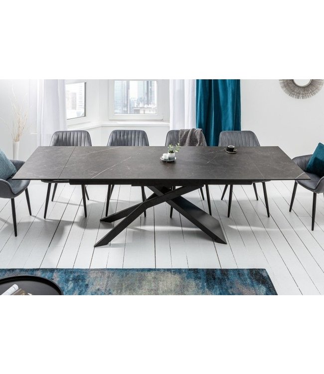 Invicta Interior Uitschuifbare eettafel EUPHORIA 180-220-260cm grafietkeramiek gemaakt in Italie - 40645