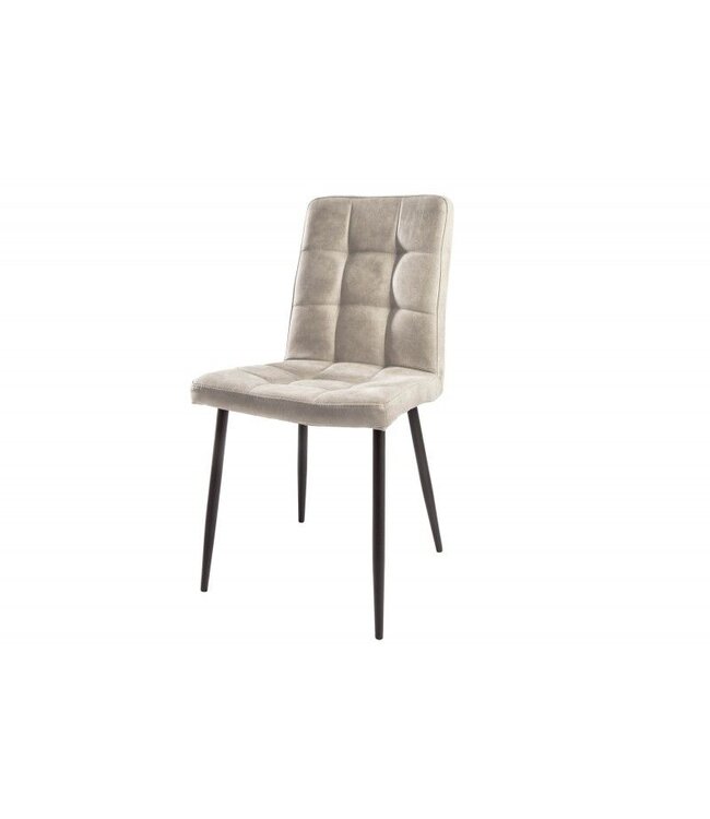 Invicta Interior Retro design stoel MODENA steengrijs met decoratieve stiksels - 40690