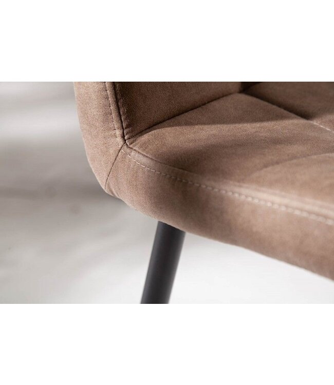 Invicta Interior Retro design stoel MODENA antiek taupe met decoratieve stiksels - 40691