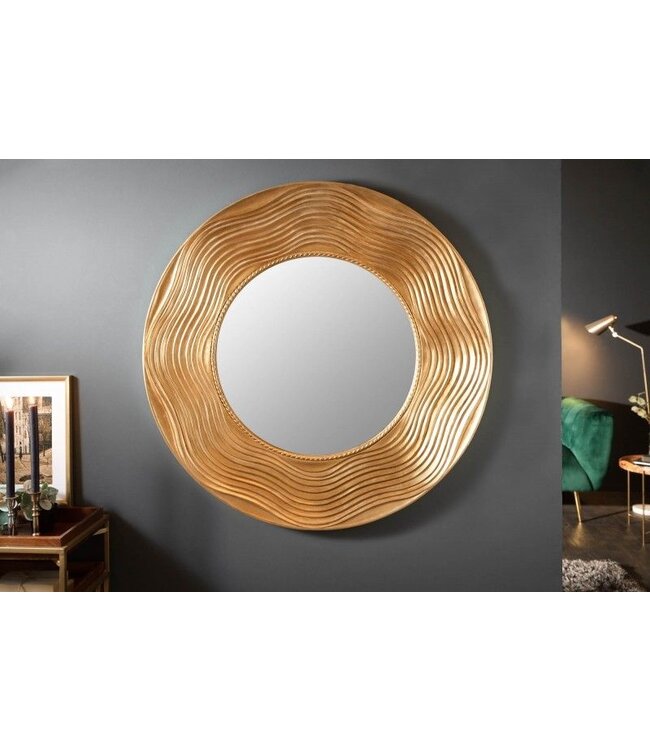 Invicta Interior Elegante wandspiegel CIRCLE 100cm goud rond met versierde lijst - 40697