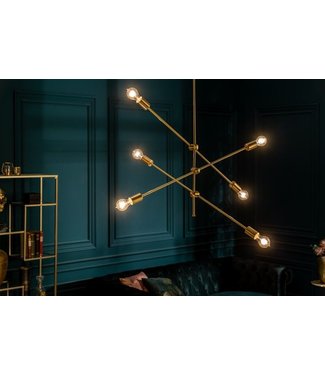 Invicta Interior Elegante hanglamp VARIATION 128cm goud met zes draaibare lampjes - 40772