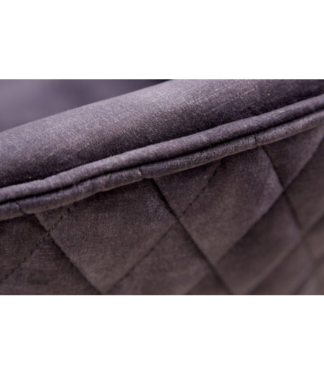 Invicta Interior In hoogte verstelbare bureaustoel EUPHORIA donkergrijs fluweel met decoratieve stiksels - 40865