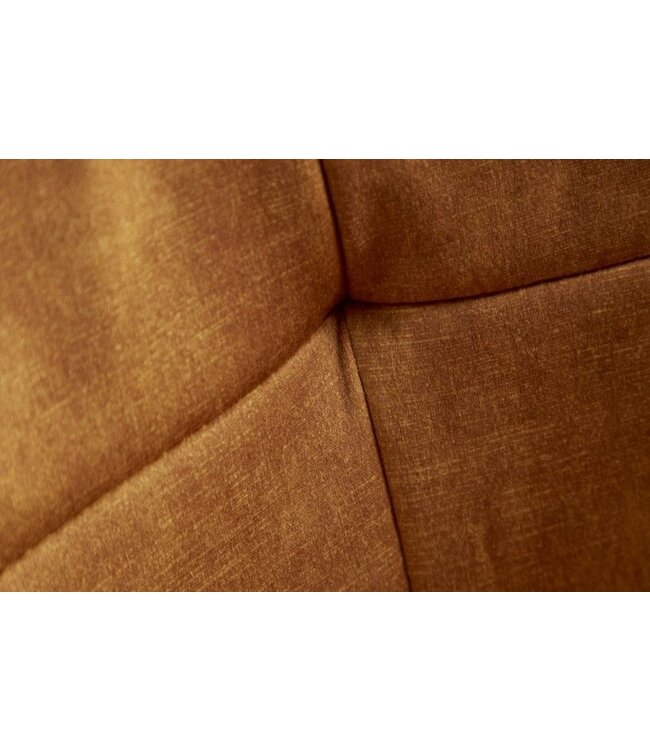 Invicta Interior In hoogte verstelbare bureaustoel EUPHORIA mosterdgeel fluweel met decoratieve stiksels - 40866