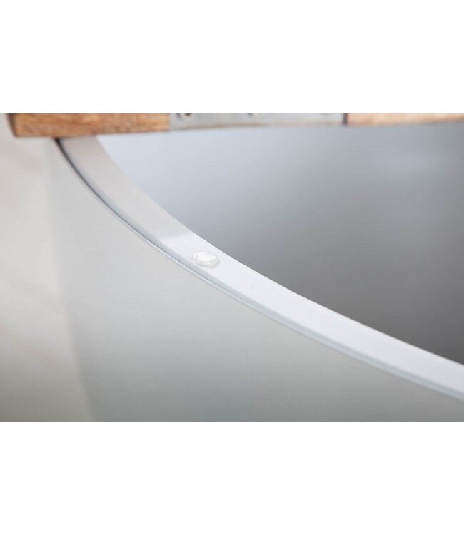 Invicta Interior Ronde salontafel INDUSTRIELE OPSLAG 60cm wit natuurlijk mangohout met opbergruimte handgemaakt - 40892