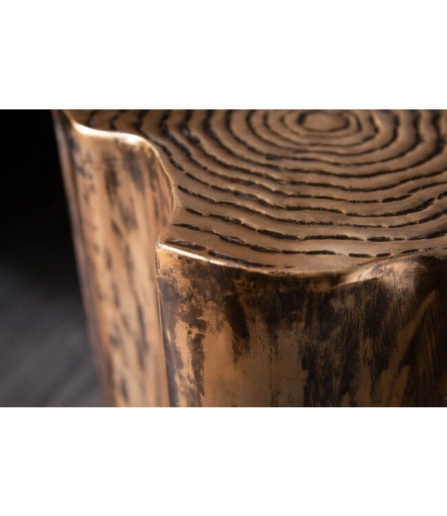 Invicta Interior Extravagante bijzettafel ORGANIC ORIENT 45cm goudkleurig metalen boomstamontwerp - 40898