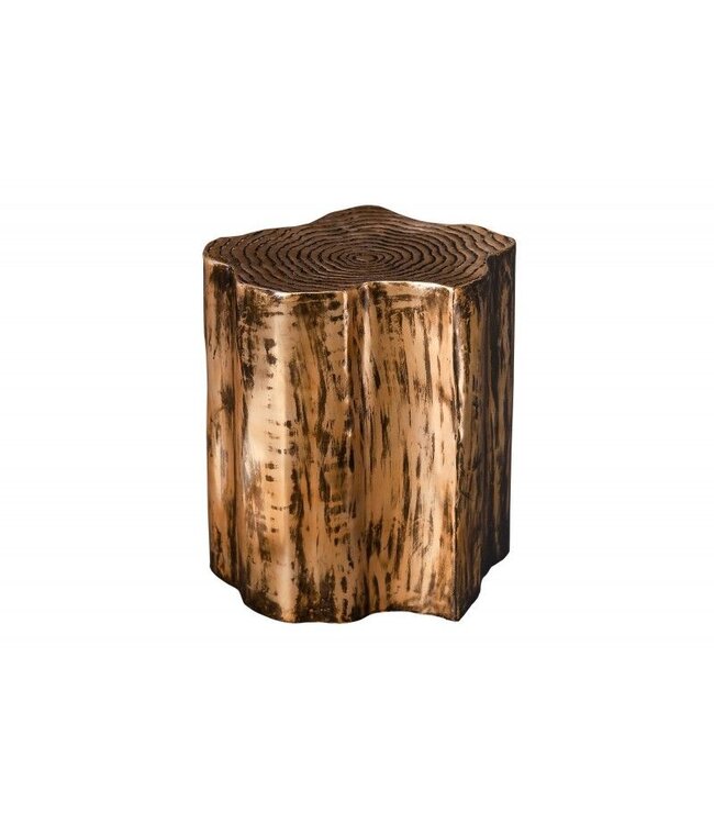 Invicta Interior Extravagante bijzettafel ORGANIC ORIENT 45cm goudkleurig metalen boomstamontwerp - 40898