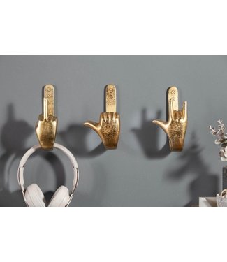 Invicta Interior Extravagante kapstokken FINGERS goud set van 3 wandkapstokken - 40917