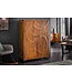 Invicta Interior Massieve barkast SCORPION 141cm bruin mangohout gedetailleerd 3D-houtsnijwerk - 40955