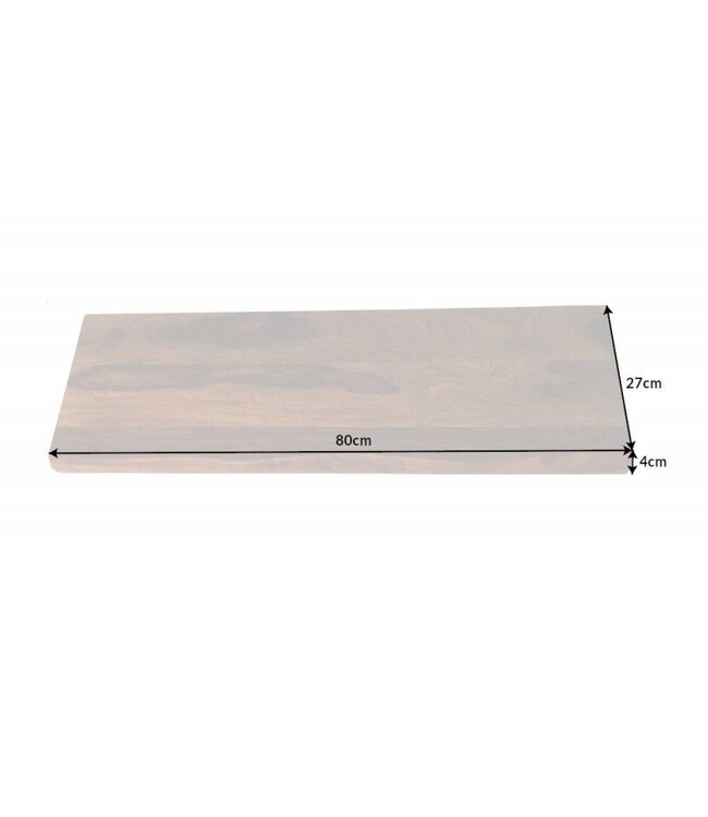 Invicta Interior Stevige wandplank MAMMUT 80cm Sheesham plank met boomrand - 40957