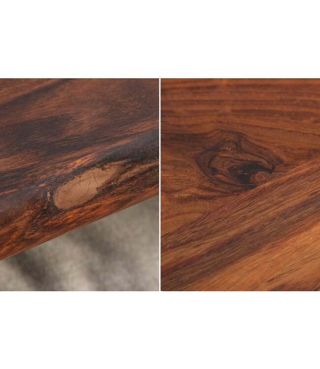 Invicta Interior Stevige wandplank MAMMUT 115cm Sheesham plank met boomrand - 40958