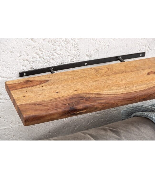 Invicta Interior Stevige wandplank MAMMUT 115cm Sheesham plank met boomrand - 40958