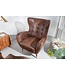Invicta Interior Retro design fauteuil DON antiek bruin met veerkern gouden voetdoppen - 40982