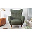 Invicta Interior Retro design fauteuil DON flesgroene veerkern gouden voetdoppen - 40984