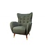 Invicta Interior Retro design fauteuil DON flesgroene veerkern gouden voetdoppen - 40984