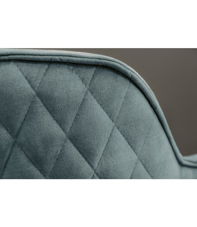 Invicta Interior Draaibare design stoel EUPHORIA petrol fluweel met armleuning metalen frame zwart - 40999