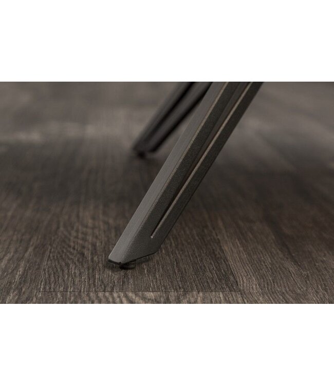 Invicta Interior Draaibare design stoel EUPHORIA petrol fluweel met armleuning metalen frame zwart - 40999