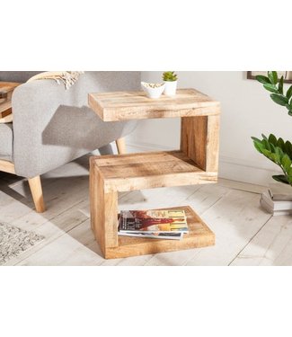 Invicta Interior Handgemaakte bijzettafel S 60cm massief mangohout verstelbaar - 41001